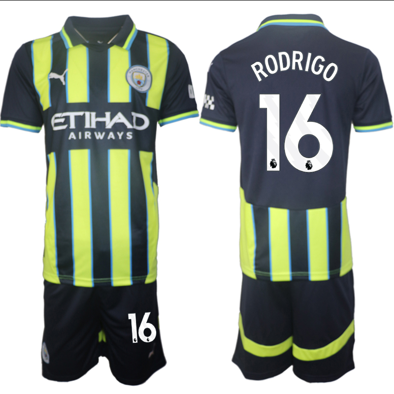 Men 2024-2025 Club Manchester City away black green #16 Soccer Jersey->manchester city jersey->Soccer Club Jersey